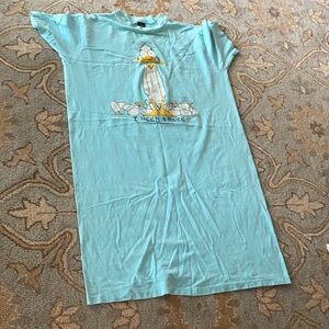 1980’s Anvil Light Blue Graphic Duck Sleep Shirt one size Long $30